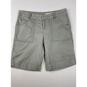 DKNY‎ JEANS Womens Size 16 Khaki Tan Cargo Shorts 5-Pockets Cuffed Preppy